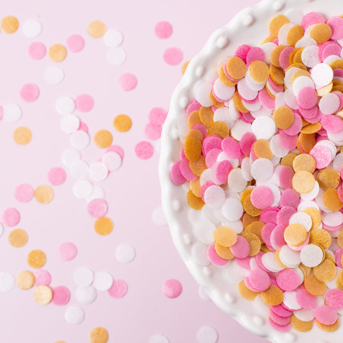 PINK, WHITE & GOLD Wafer Decorations (9g) - by Sprinks