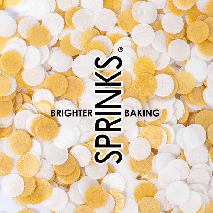WHITE & GOLD Wafer Decorations (9g) - by Sprinks