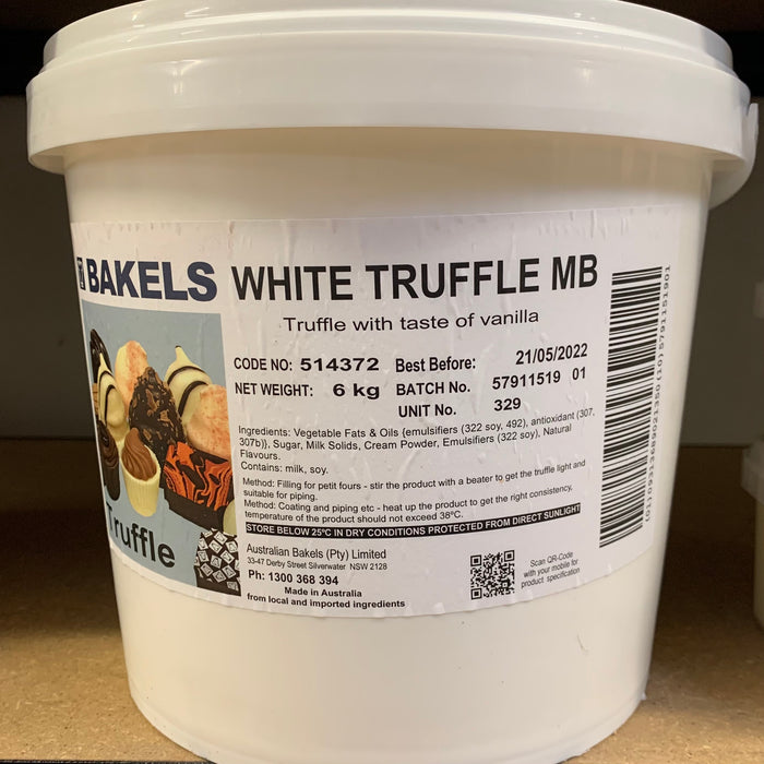White Chocolate Truffle (ganache) 6kg Bakels
